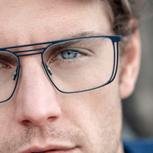 Mostly weightless titanium glasses for men by Blackfin.