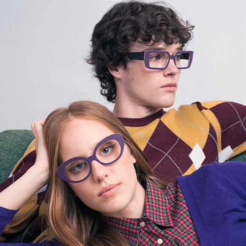 Bold and colorful frames for men and women from Nina Mûr.